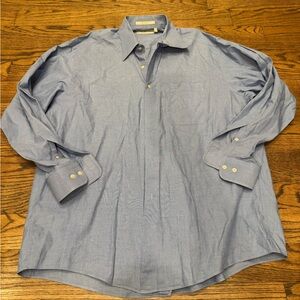 Joseph Abboud Men’s Dress Shirt – Light Blue Micro-Check, 17 Neck / 34-35 Sleeve